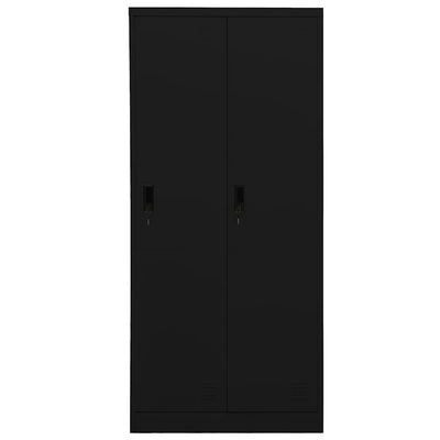 klædeskab 80x50x180 cm stål sort