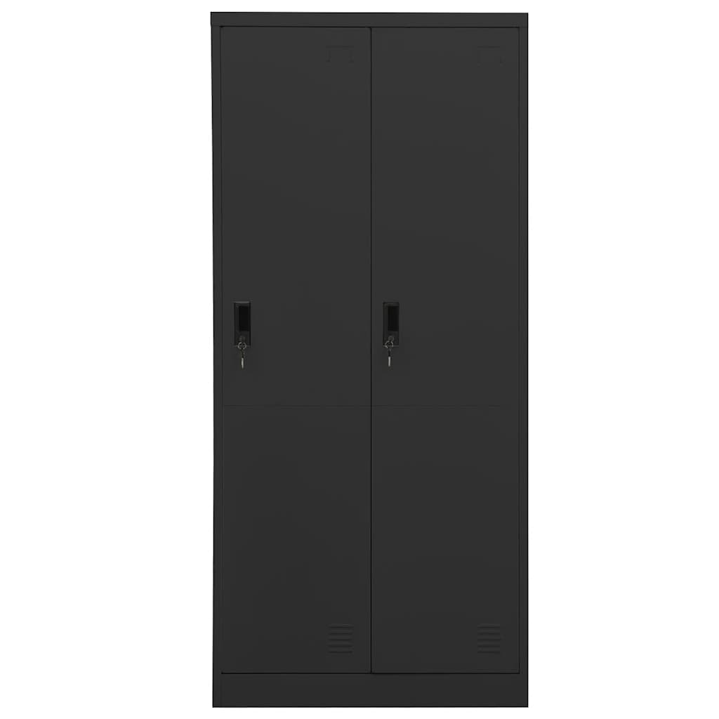 klædeskab 80x50x180 cm stål antracitgrå