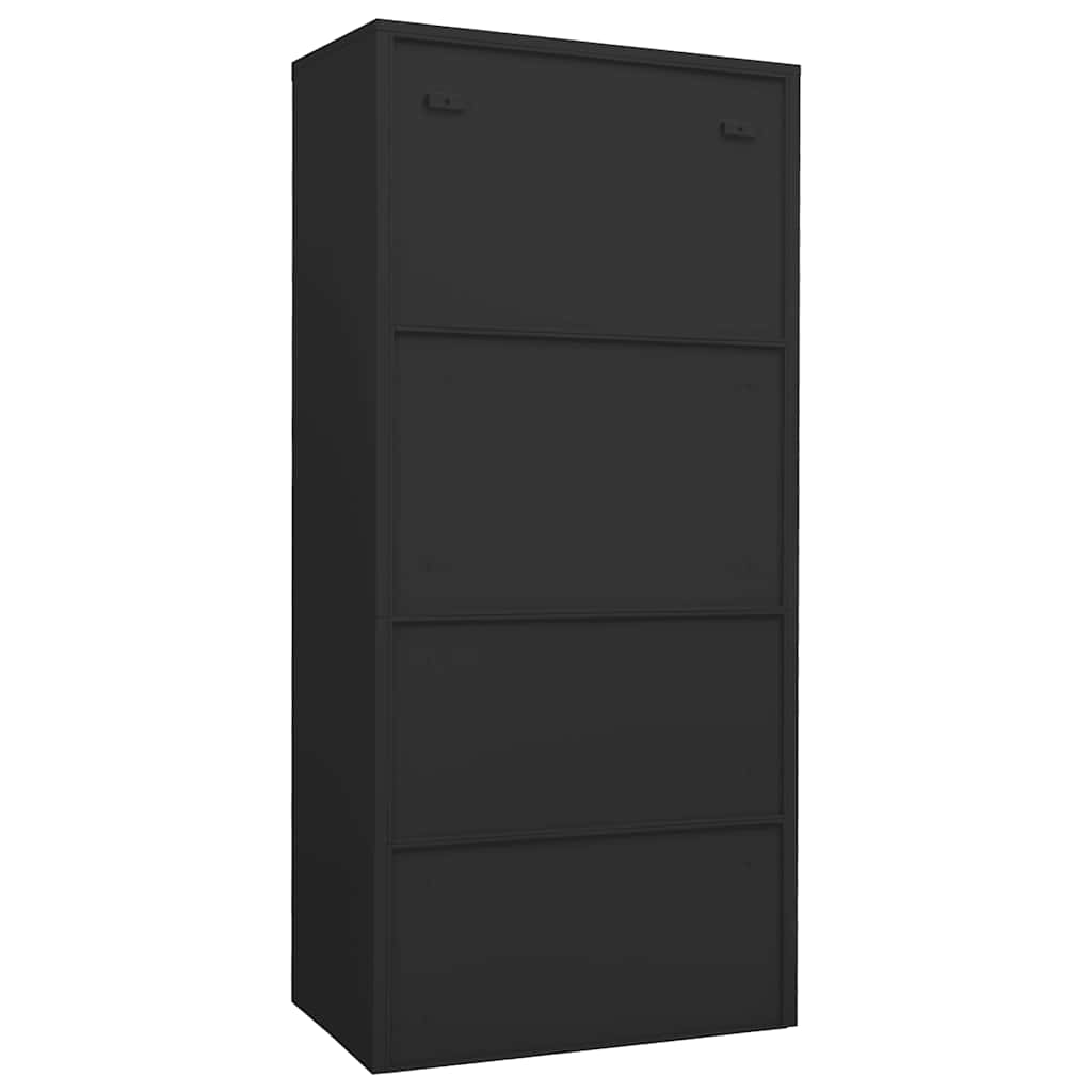 klædeskab 80x50x180 cm stål antracitgrå