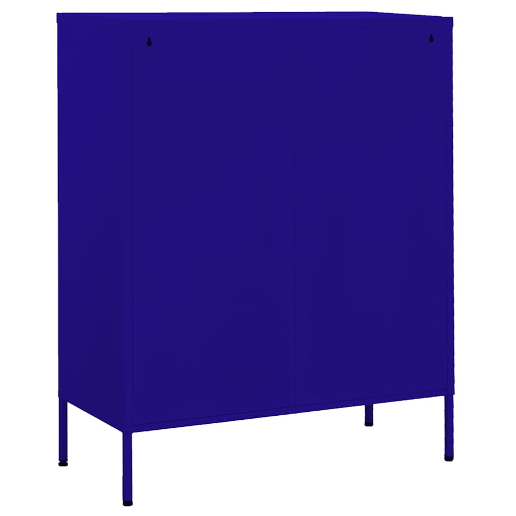 opbevaringsskab 80x35x101,5 cm stål marineblå