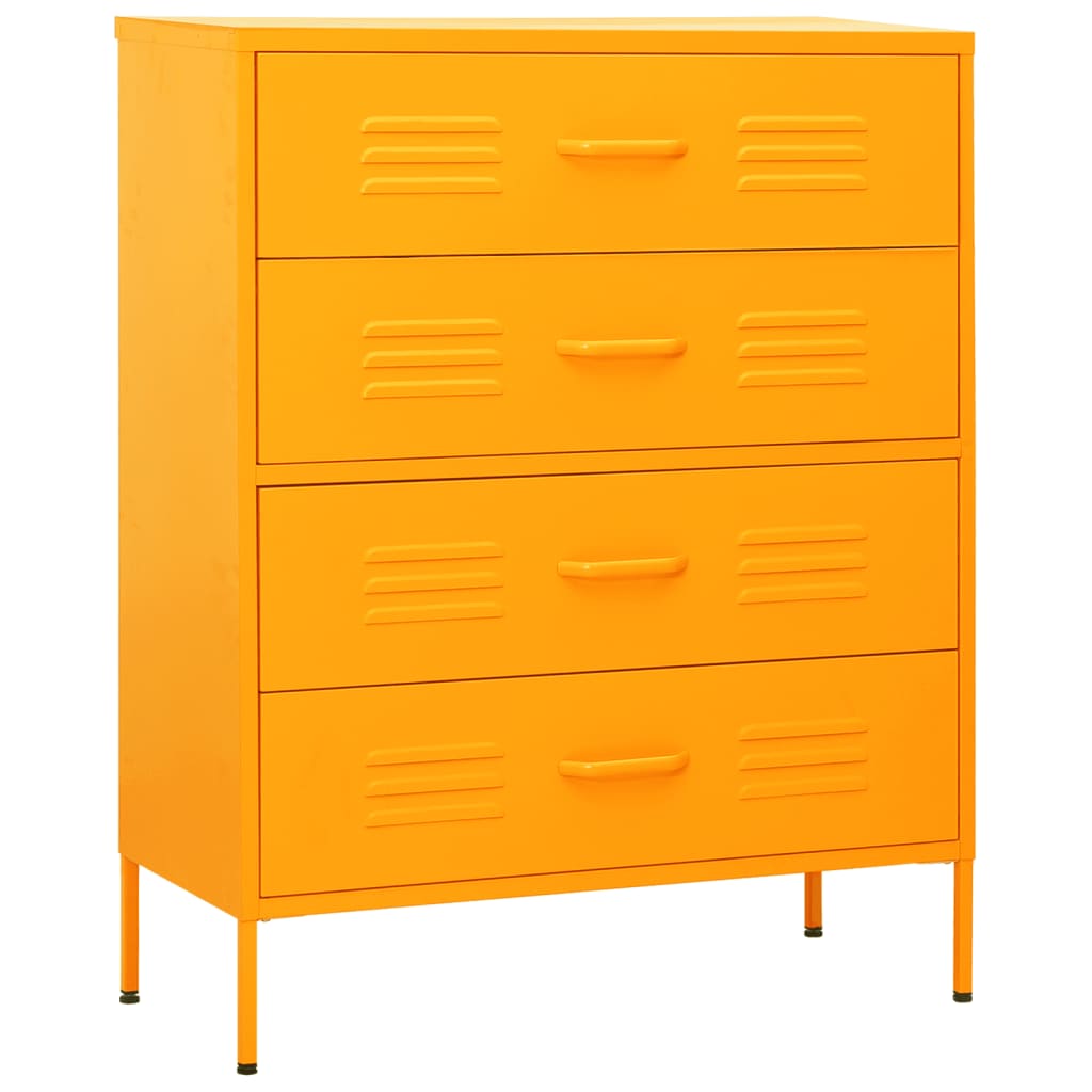 kommode 80x35x101,5 cm Sennepsgul