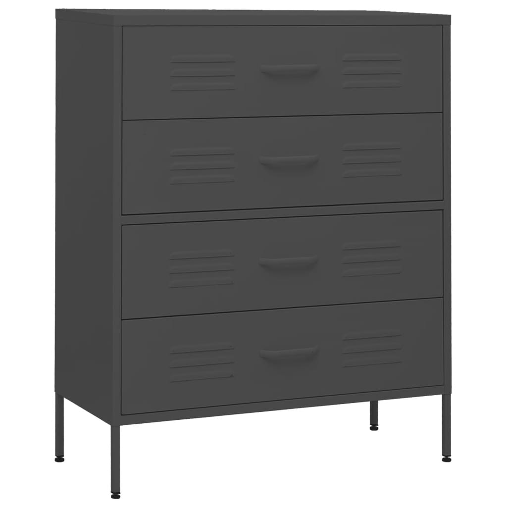 kommode 80x35x101,5 cm Antracitgrå