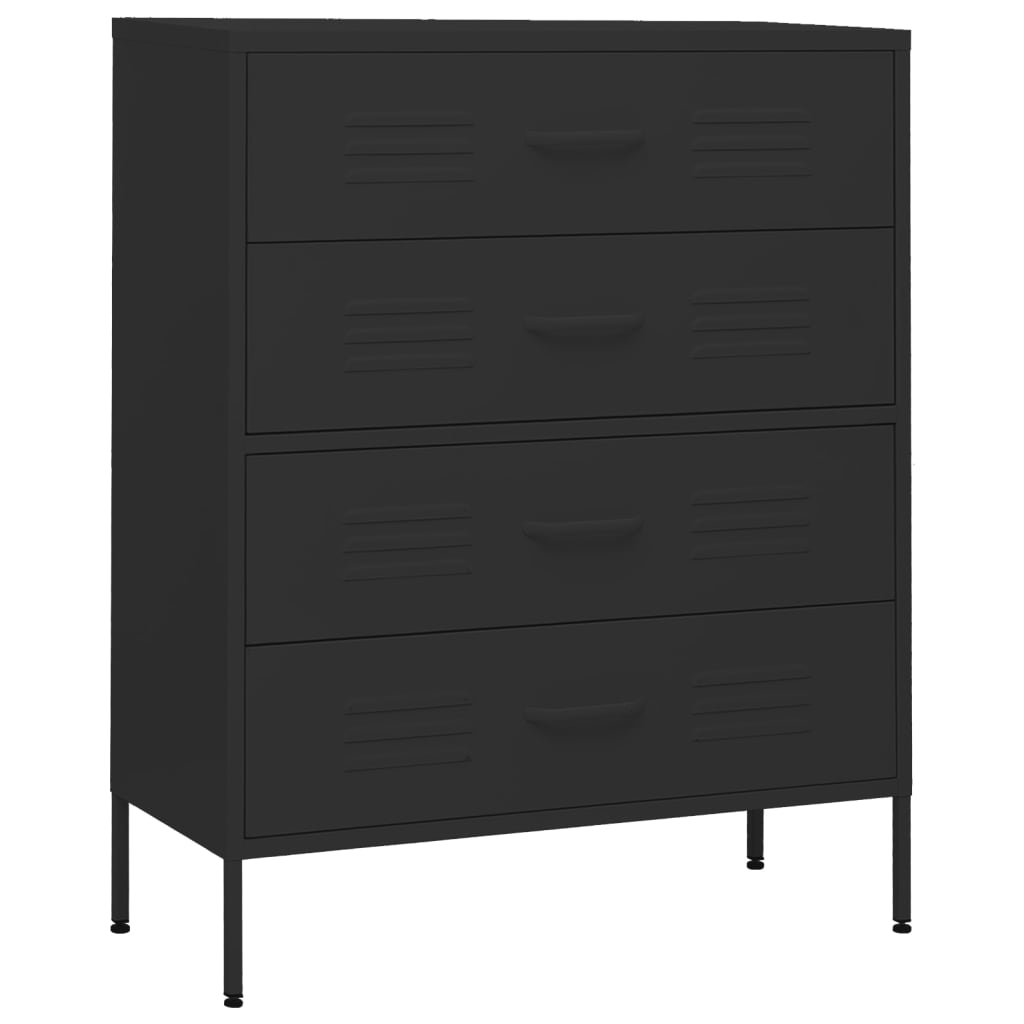 kommode 80x35x101,5 cm Sort