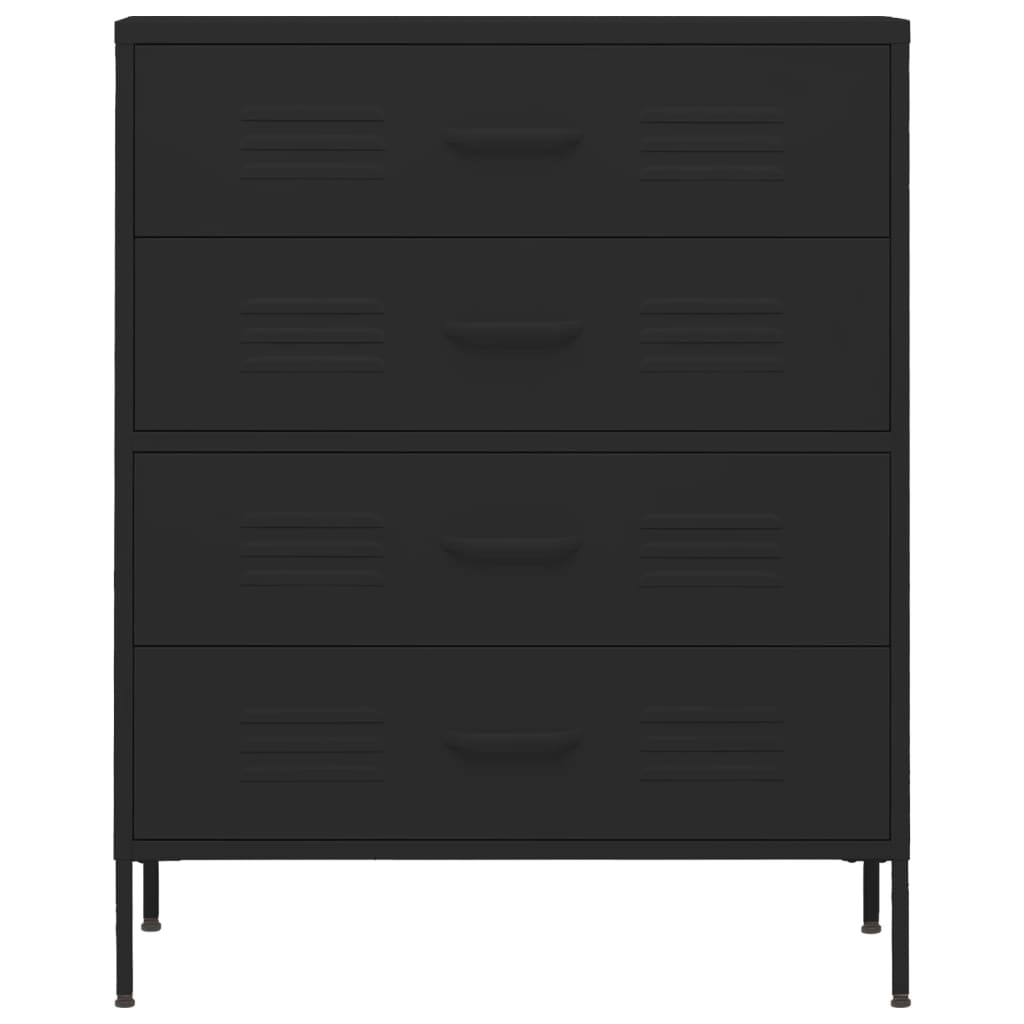 kommode 80x35x101,5 cm Sort