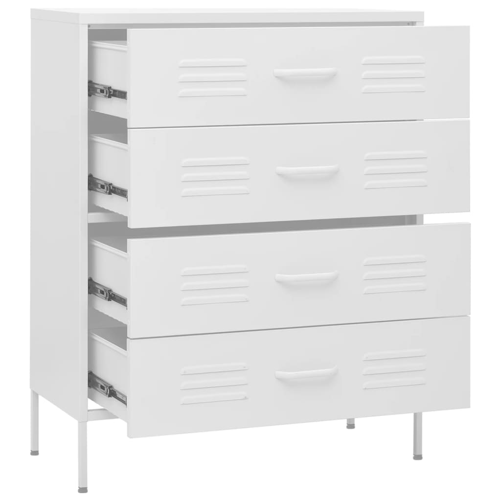 kommode 80x35x101,5 cm  Hvid