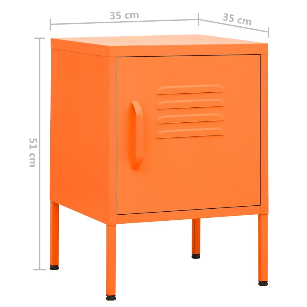 natbord 35x35x51 cm stål orange