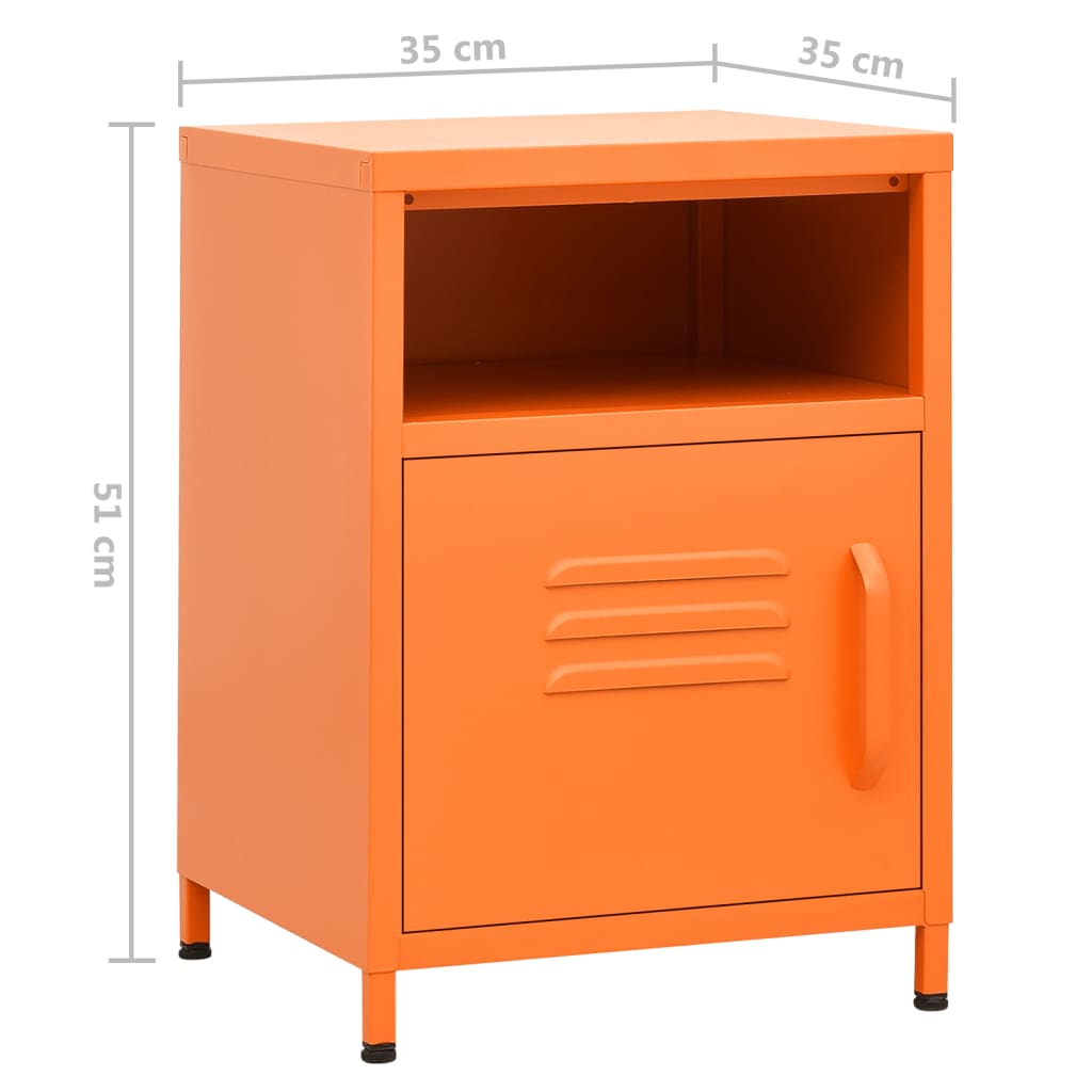natbord 35x35x51 cm stål orange