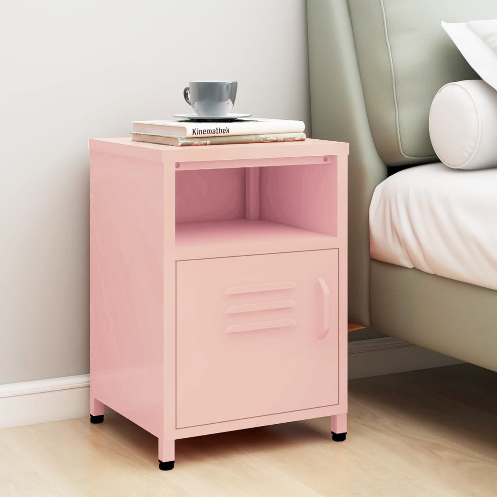 natbord 35x35x51 cm stål pink