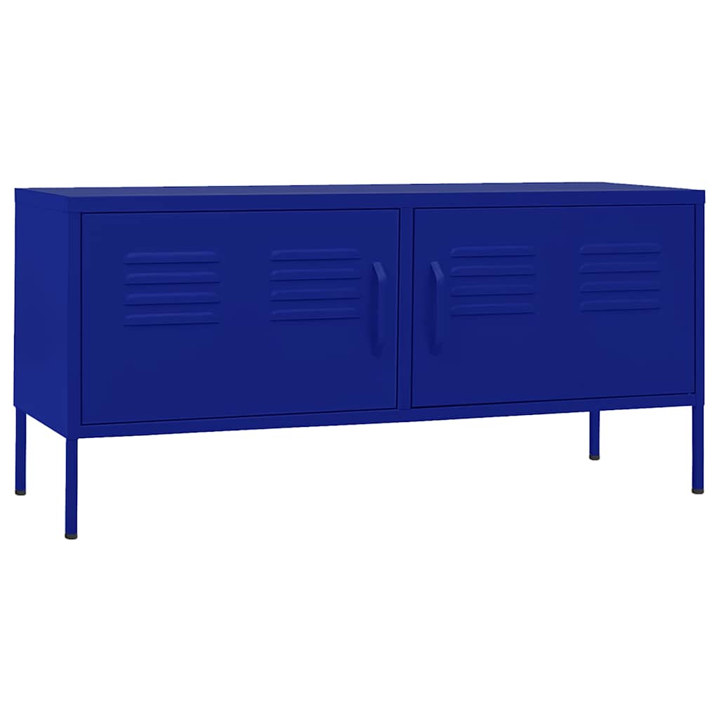 tv-skab 105x35x50 cm stål Marineblå