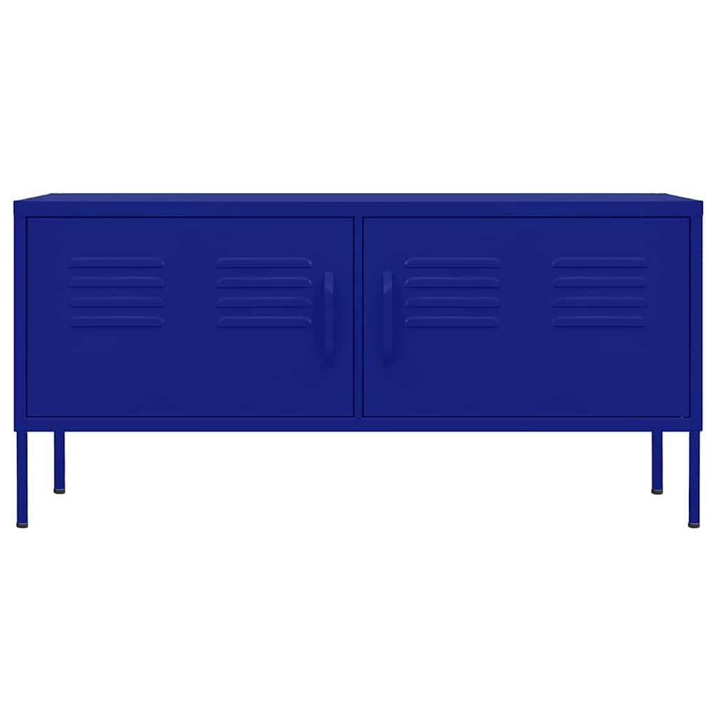tv-skab 105x35x50 cm stål Marineblå