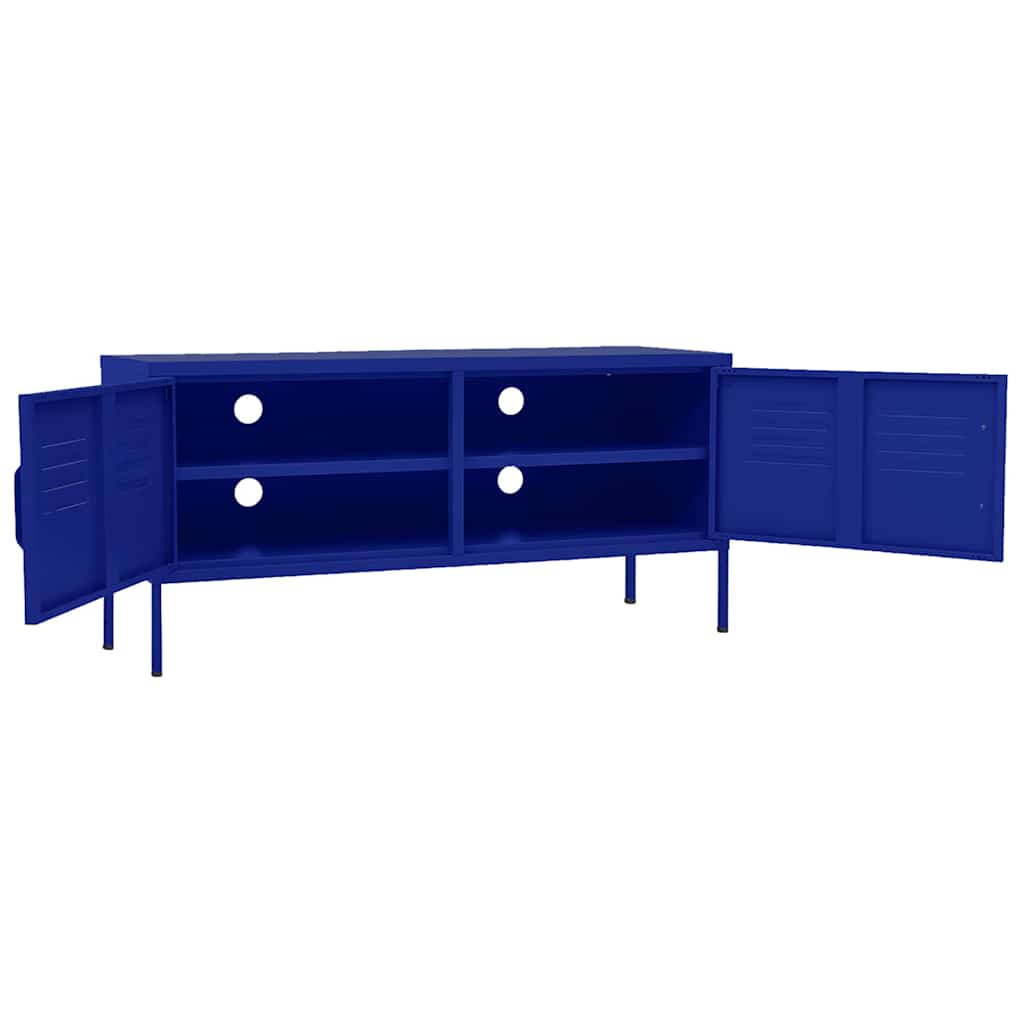 tv-skab 105x35x50 cm stål Marineblå