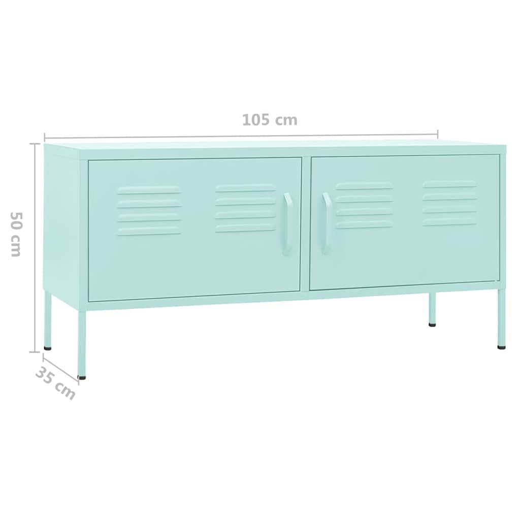 tv-skab 105x35x50 cm stål Mintgrøn