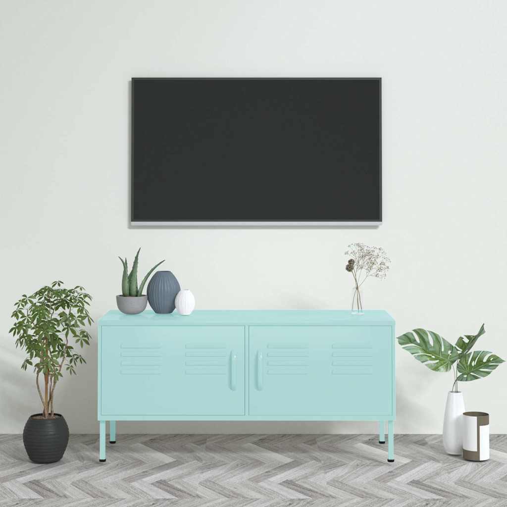 tv-skab 105x35x50 cm stål Mintgrøn