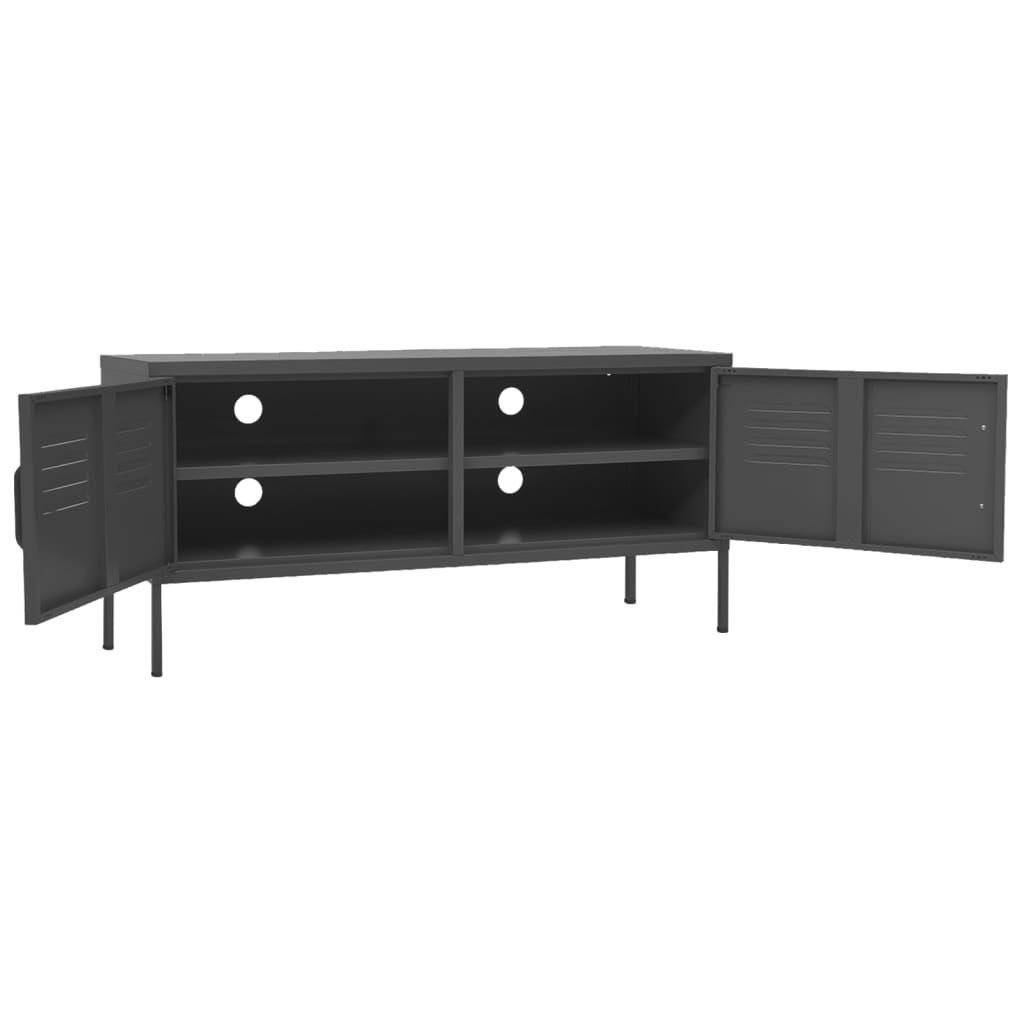 tv-skab 105x35x50 cm stål Antracitgrå