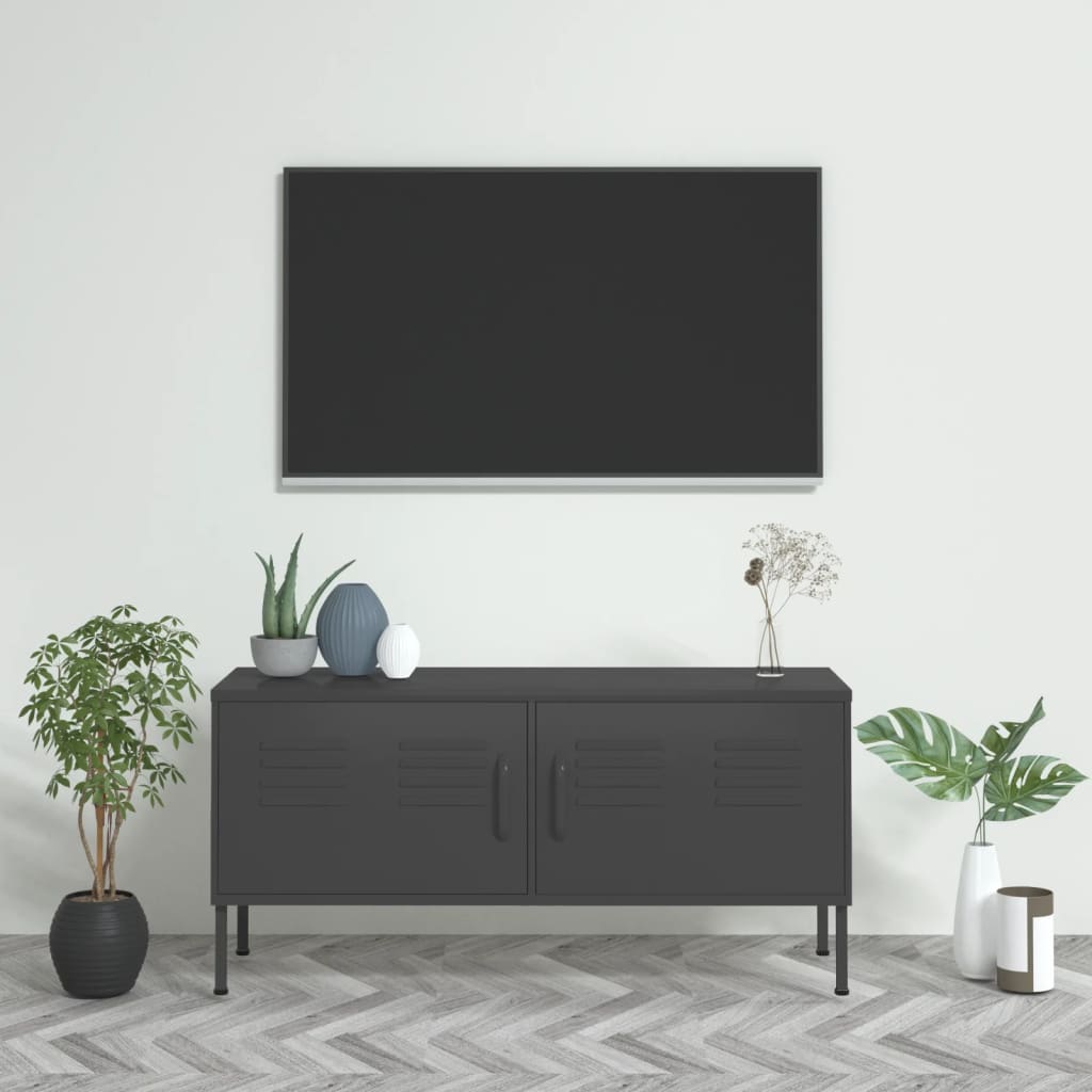 tv-skab 105x35x50 cm stål Antracitgrå