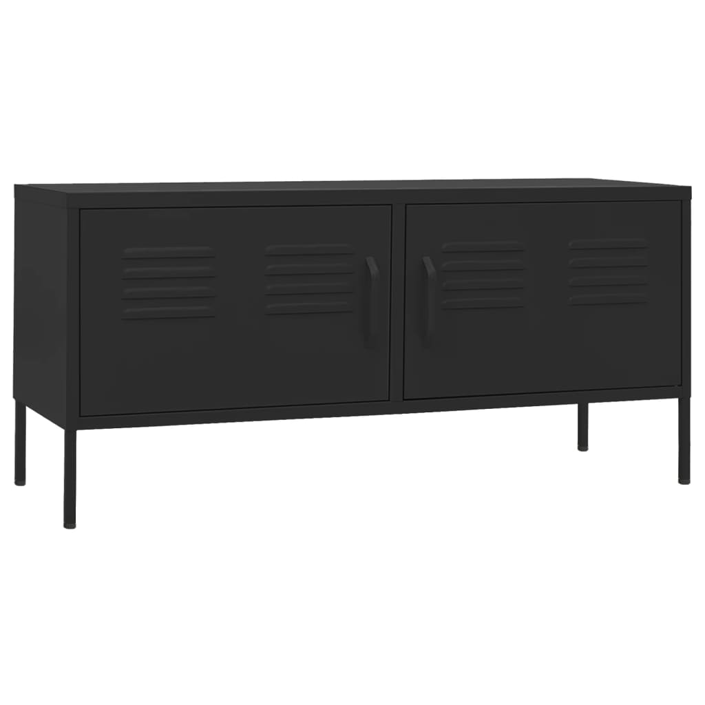 tv-skab 105x35x50 cm stål  Sort