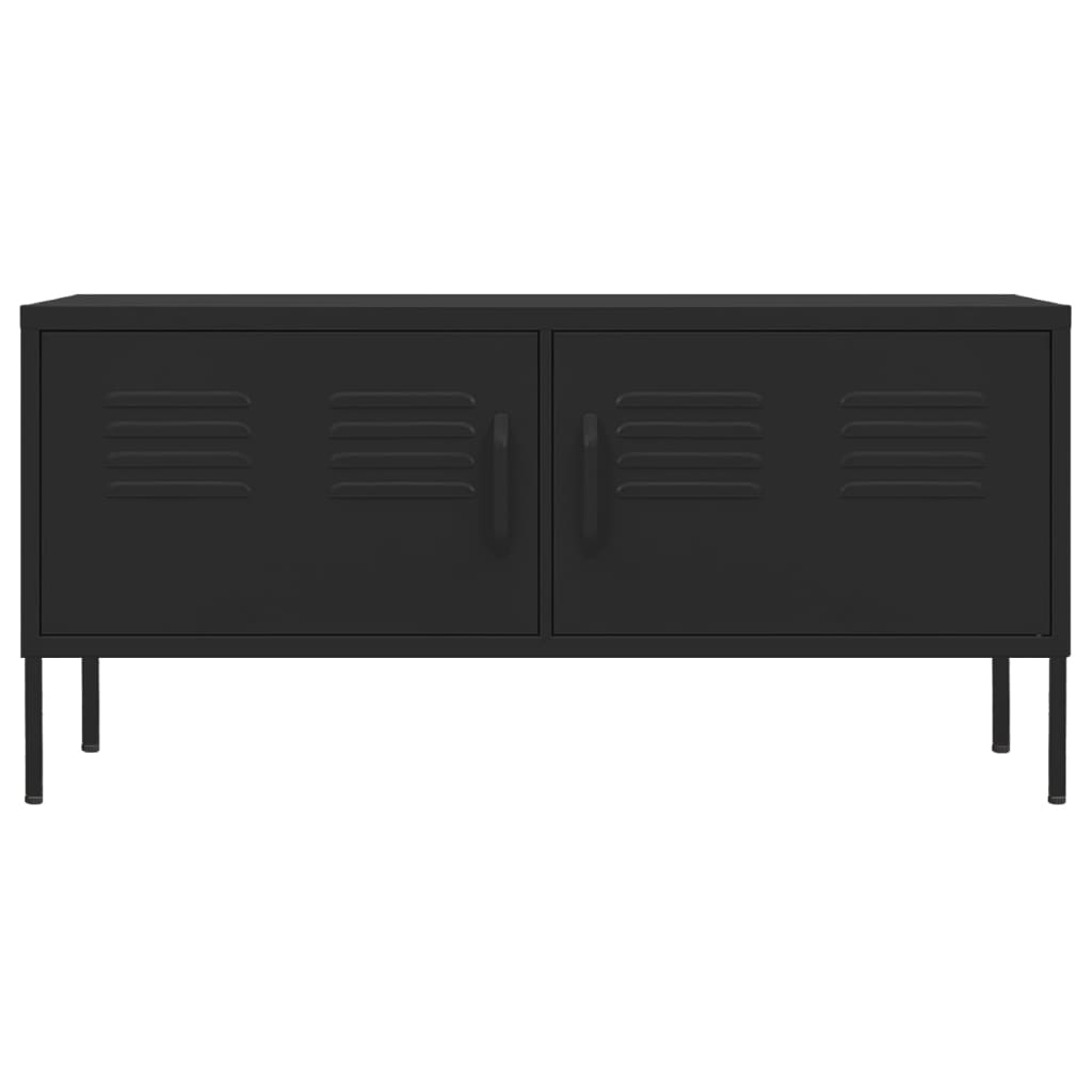 tv-skab 105x35x50 cm stål  Sort