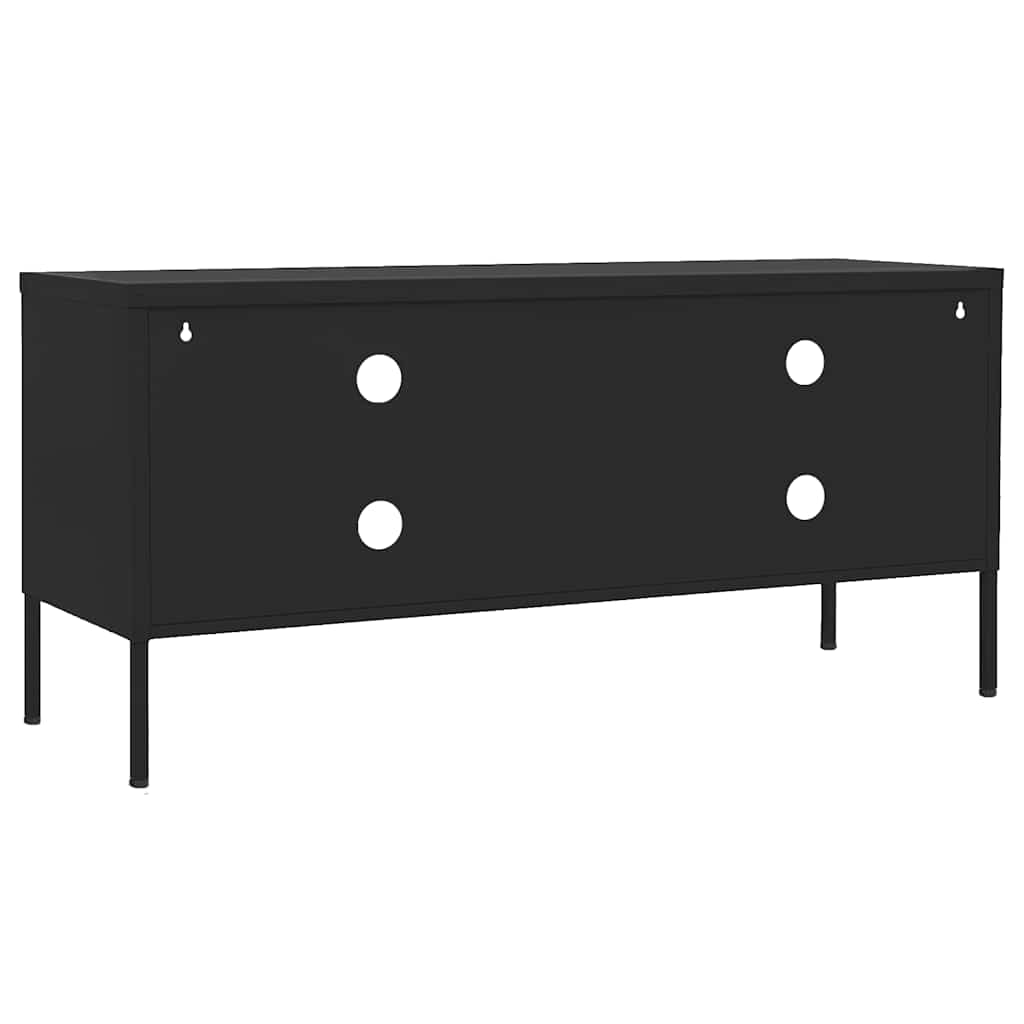 tv-skab 105x35x50 cm stål  Sort