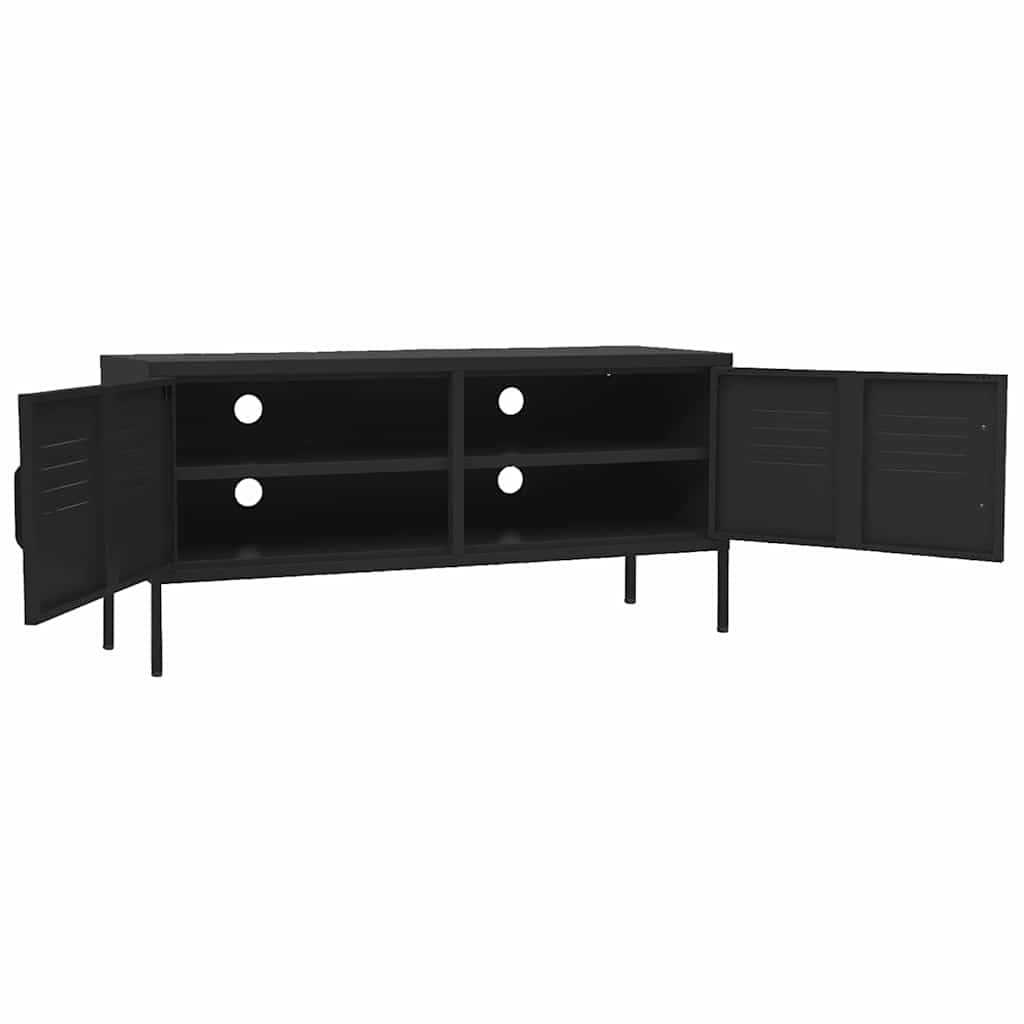 tv-skab 105x35x50 cm stål  Sort