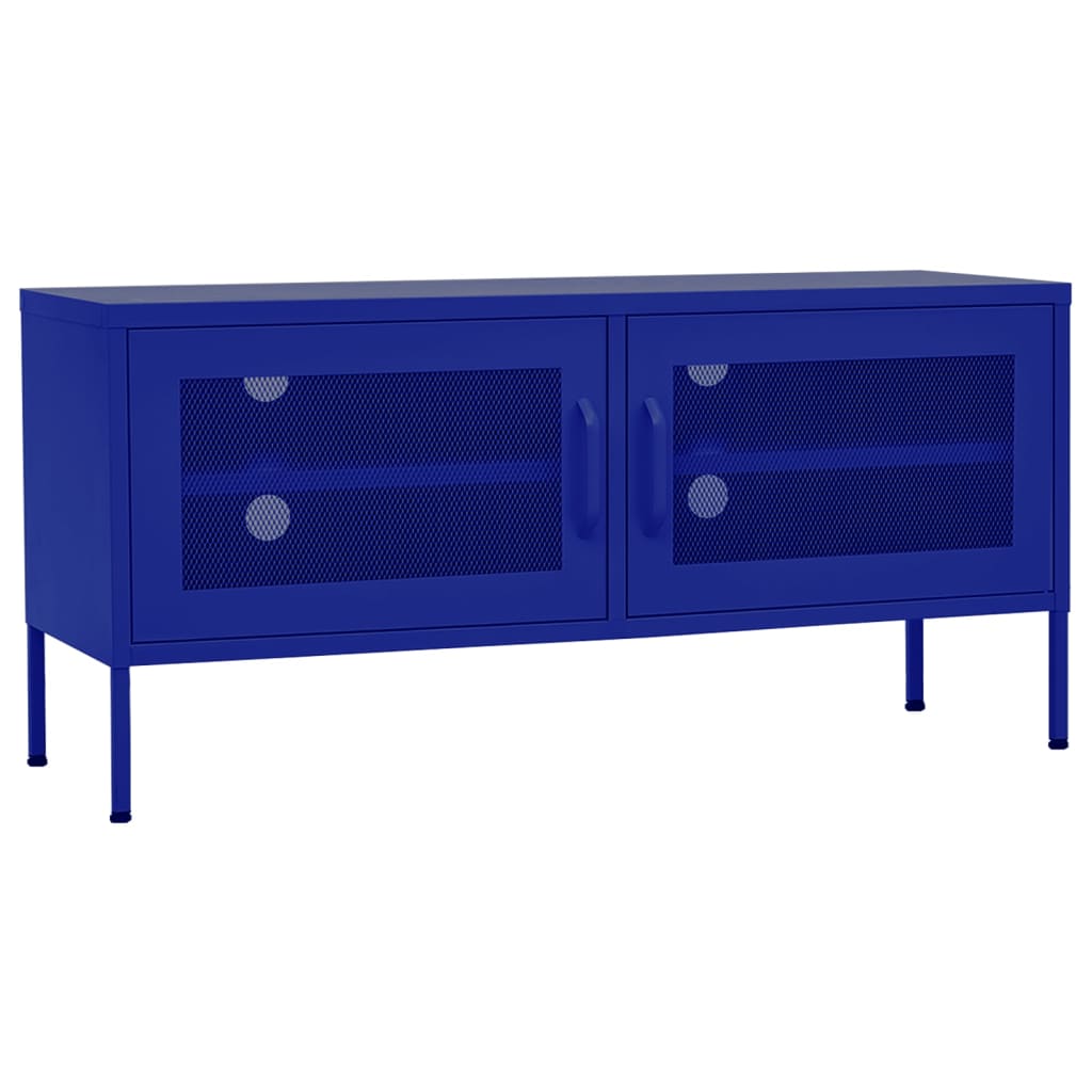 tv-skab 105x35x50 cm stål Marineblå