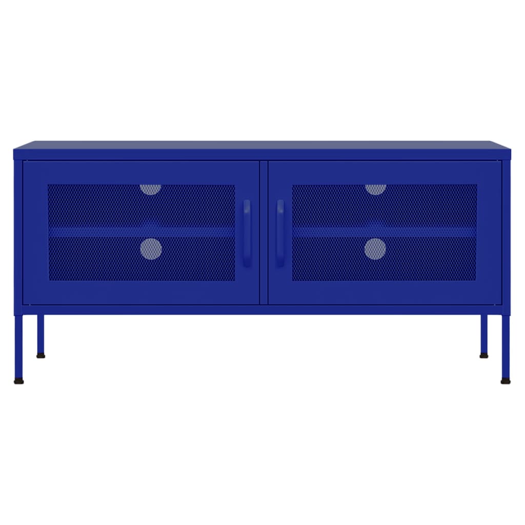 tv-skab 105x35x50 cm stål Marineblå