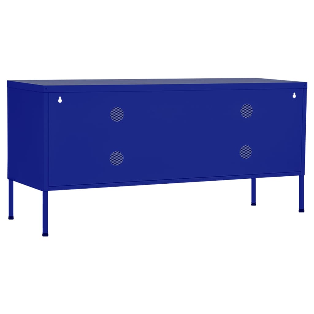 tv-skab 105x35x50 cm stål Marineblå