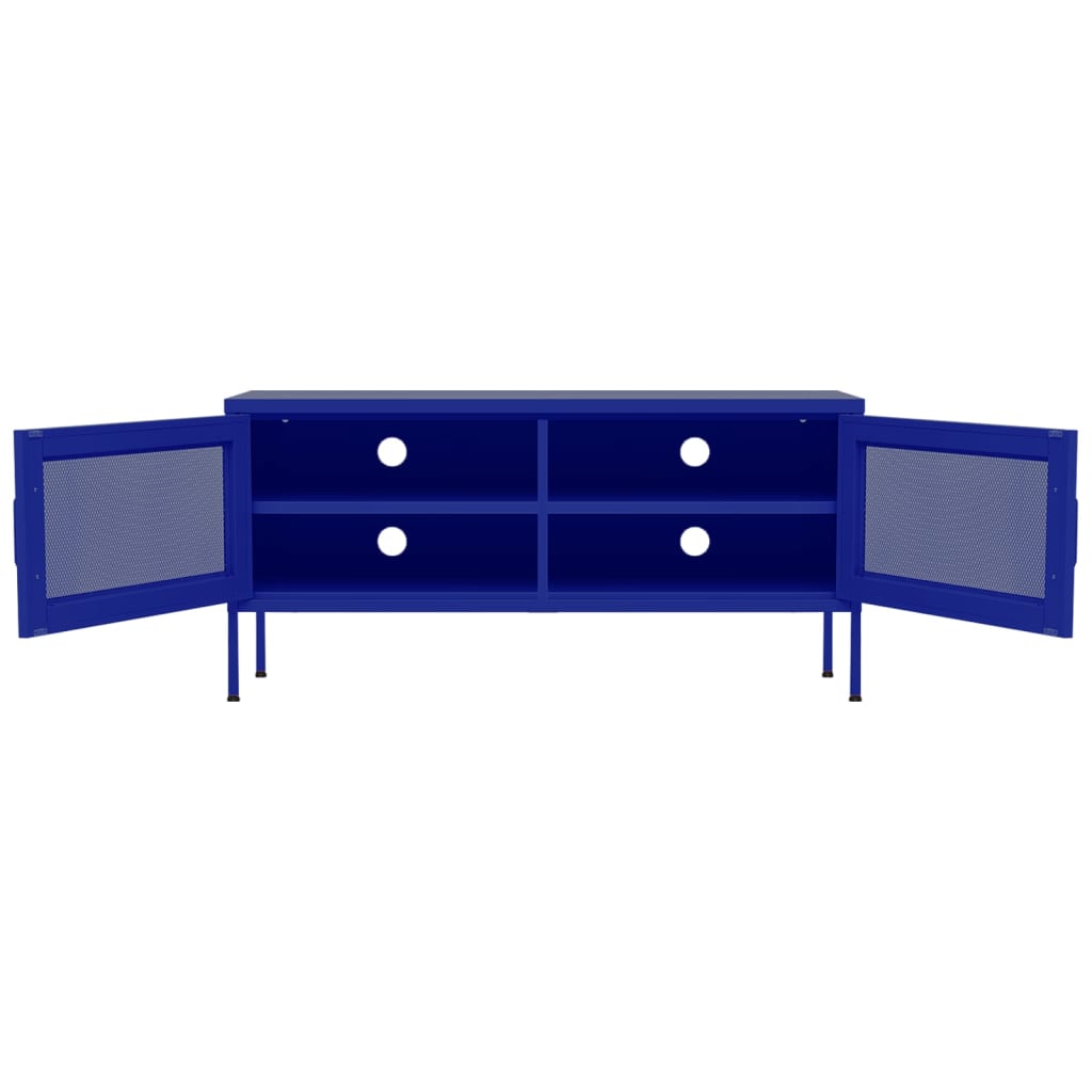 tv-skab 105x35x50 cm stål Marineblå