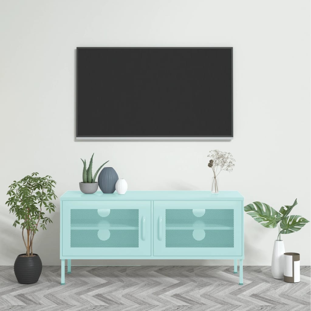 tv-skab 105x35x50 cm stål Mintgrøn
