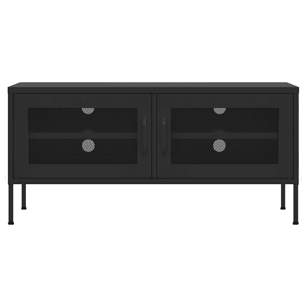 tv-skab 105x35x50 cm stål Sort