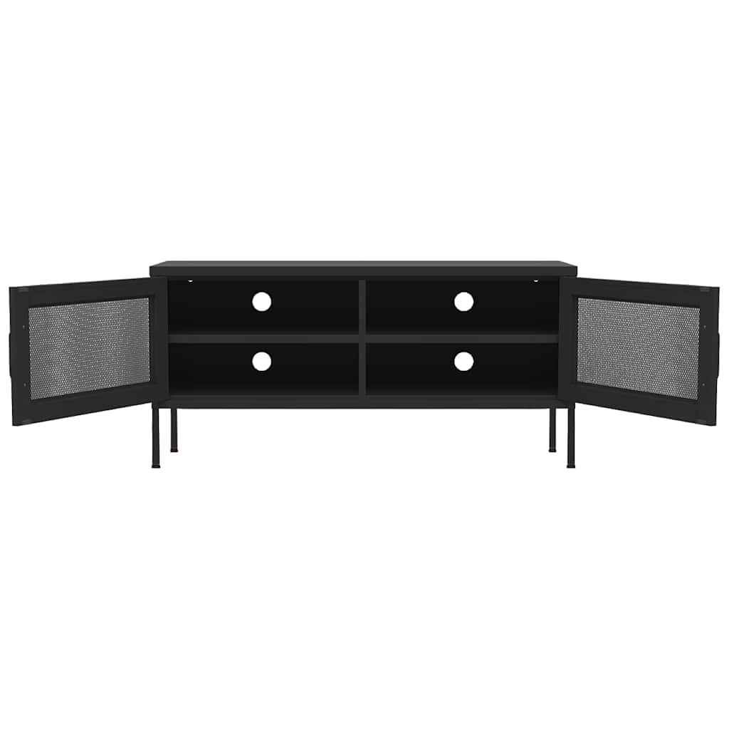 tv-skab 105x35x50 cm stål Sort