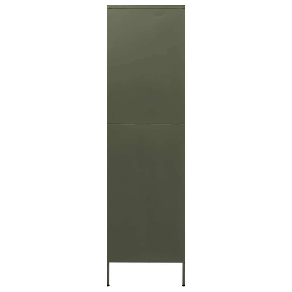 klædeskab 90x50x180 cm stål olivengrøn