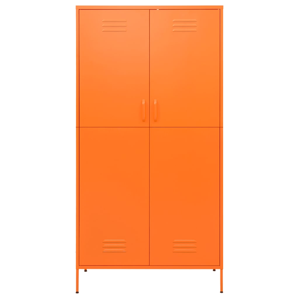 klædeskab 90x50x180 cm stål orange