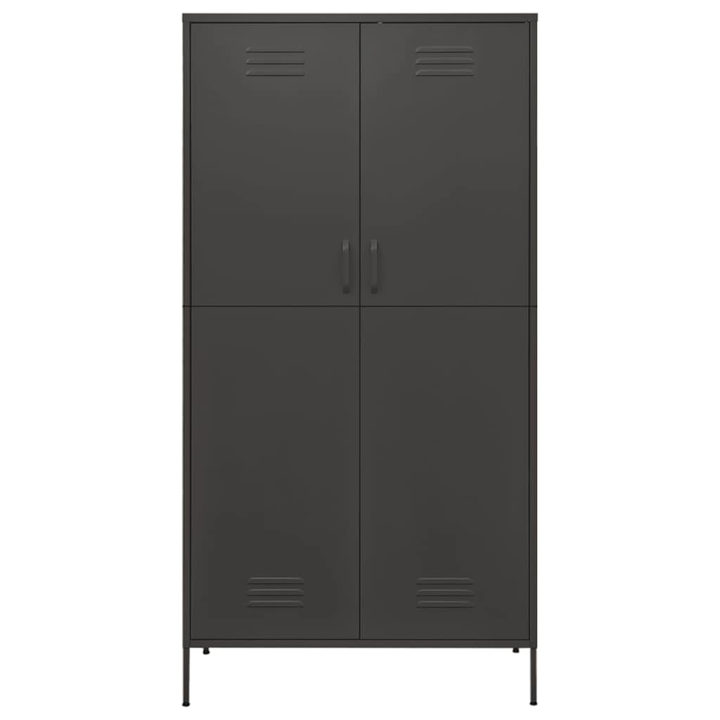 klædeskab 90x50x180 cm stål antracitgrå