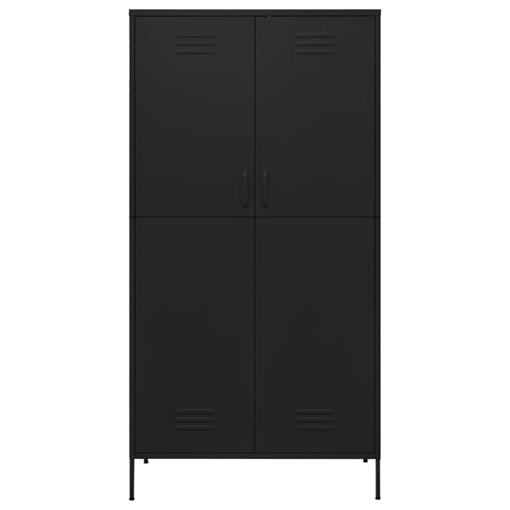 klædeskab 90x50x180 cm stål sort