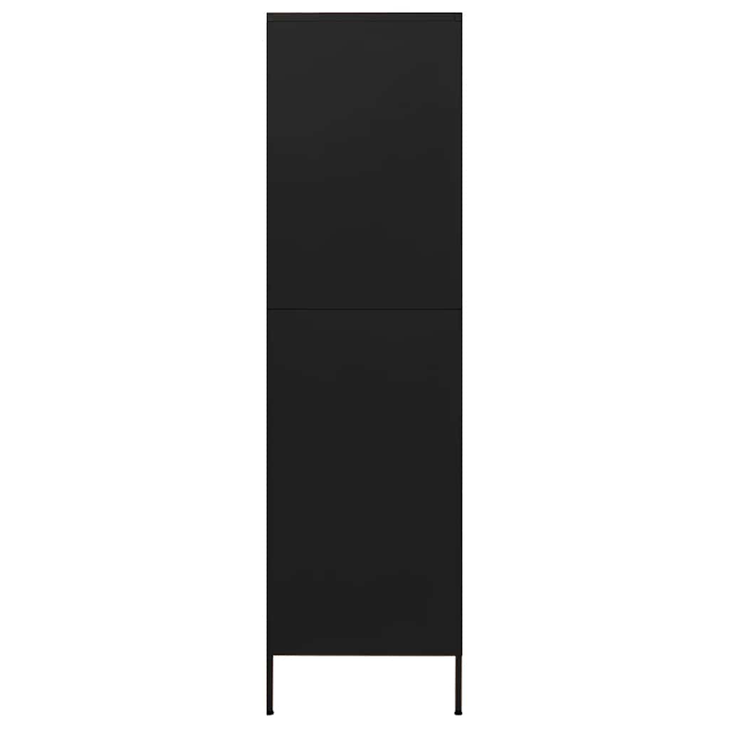 klædeskab 90x50x180 cm stål sort