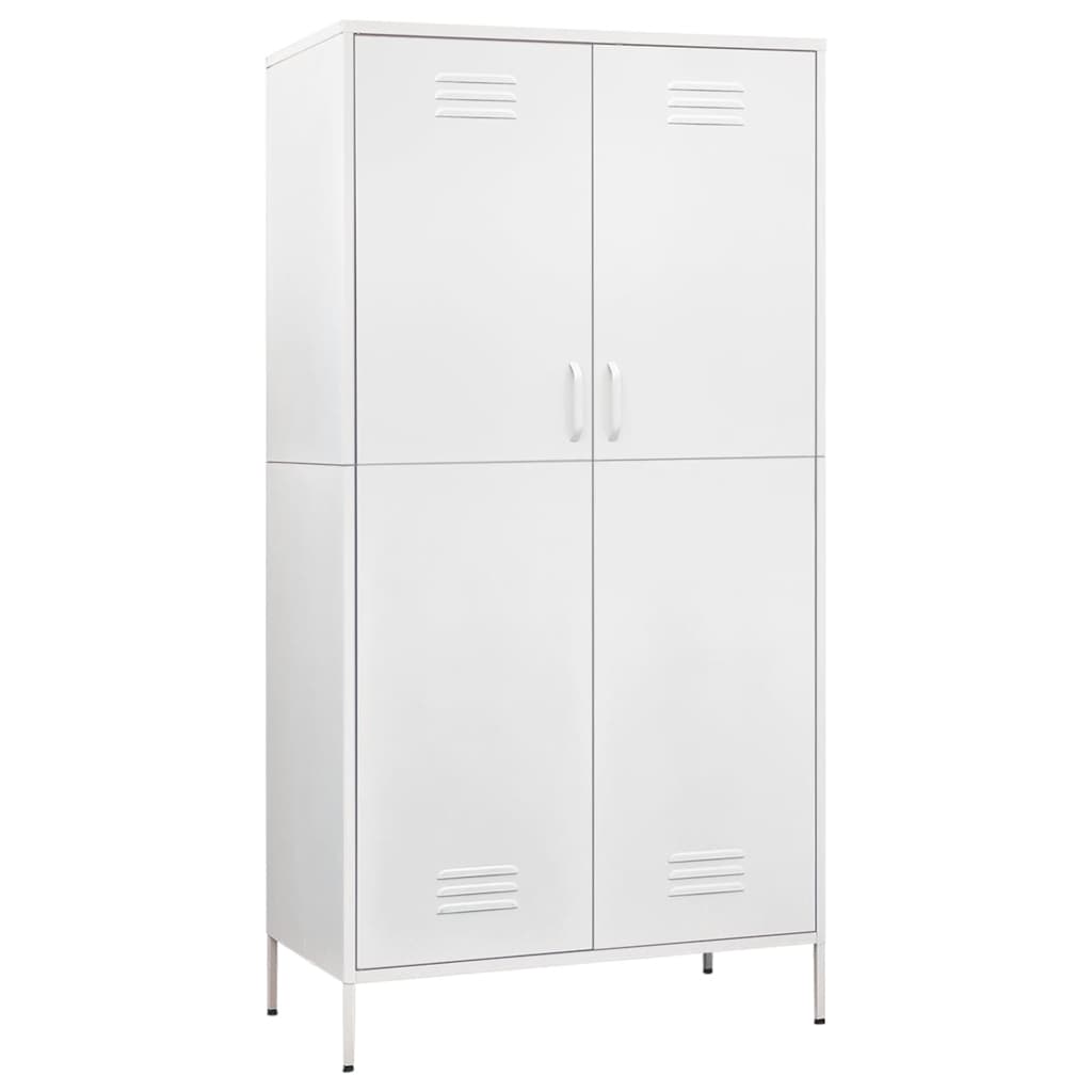 klædeskab 90x50x180 cm stål hvid