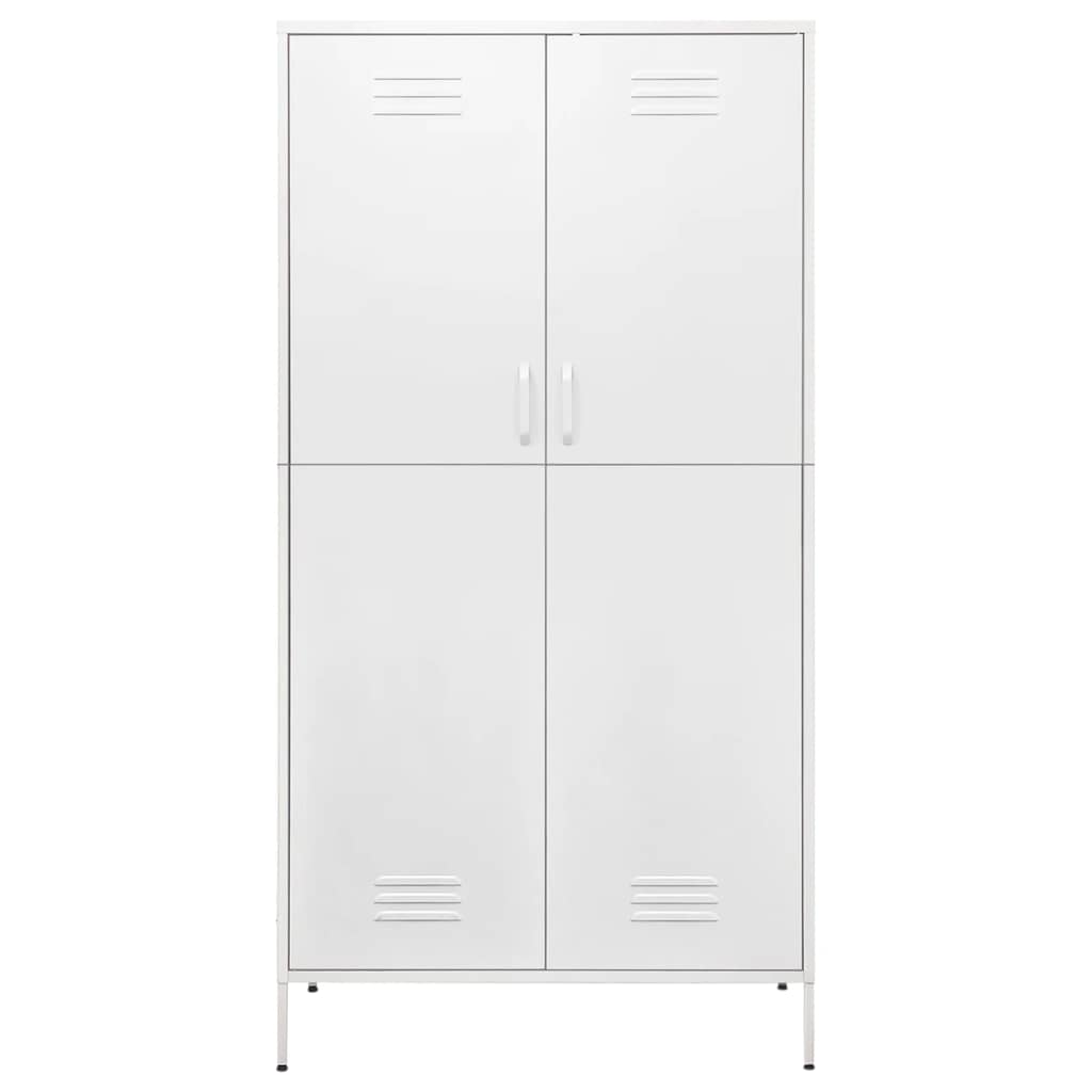 klædeskab 90x50x180 cm stål hvid