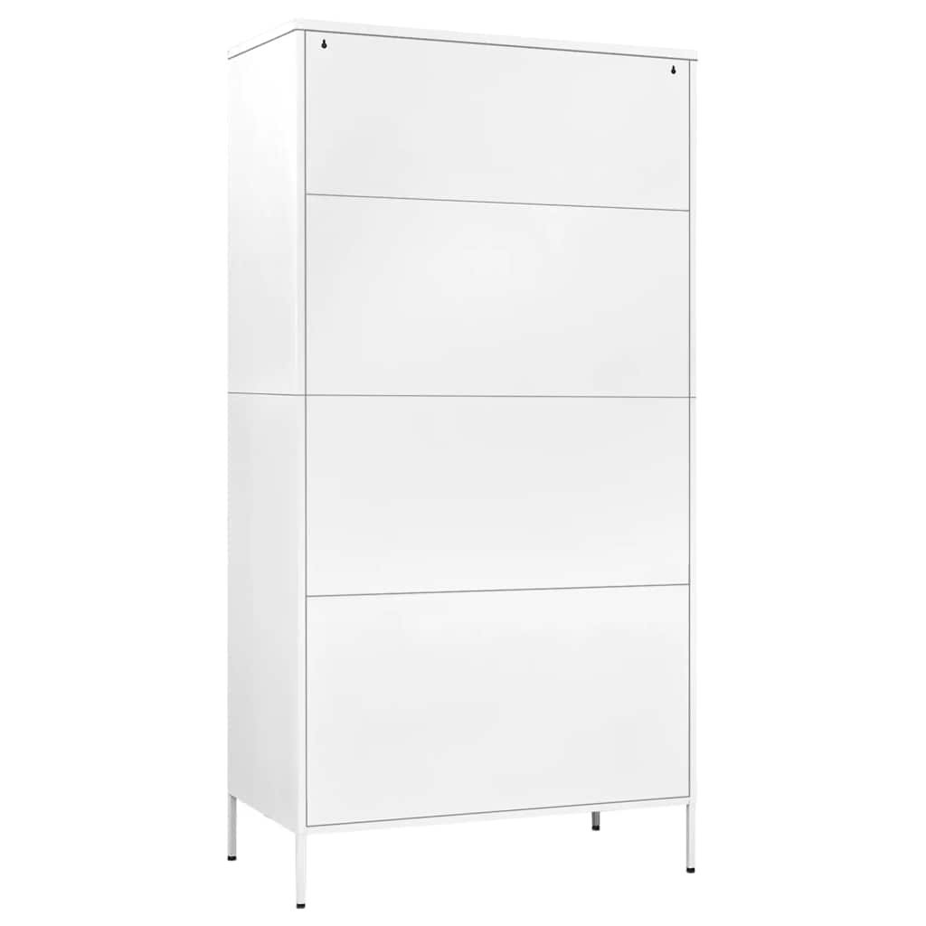 klædeskab 90x50x180 cm stål hvid