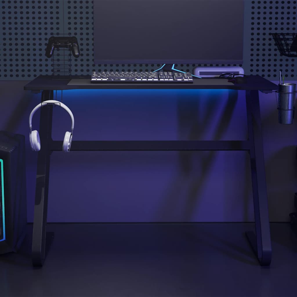 gamerbord med ZZ-formede ben 110x60x75 cm sort