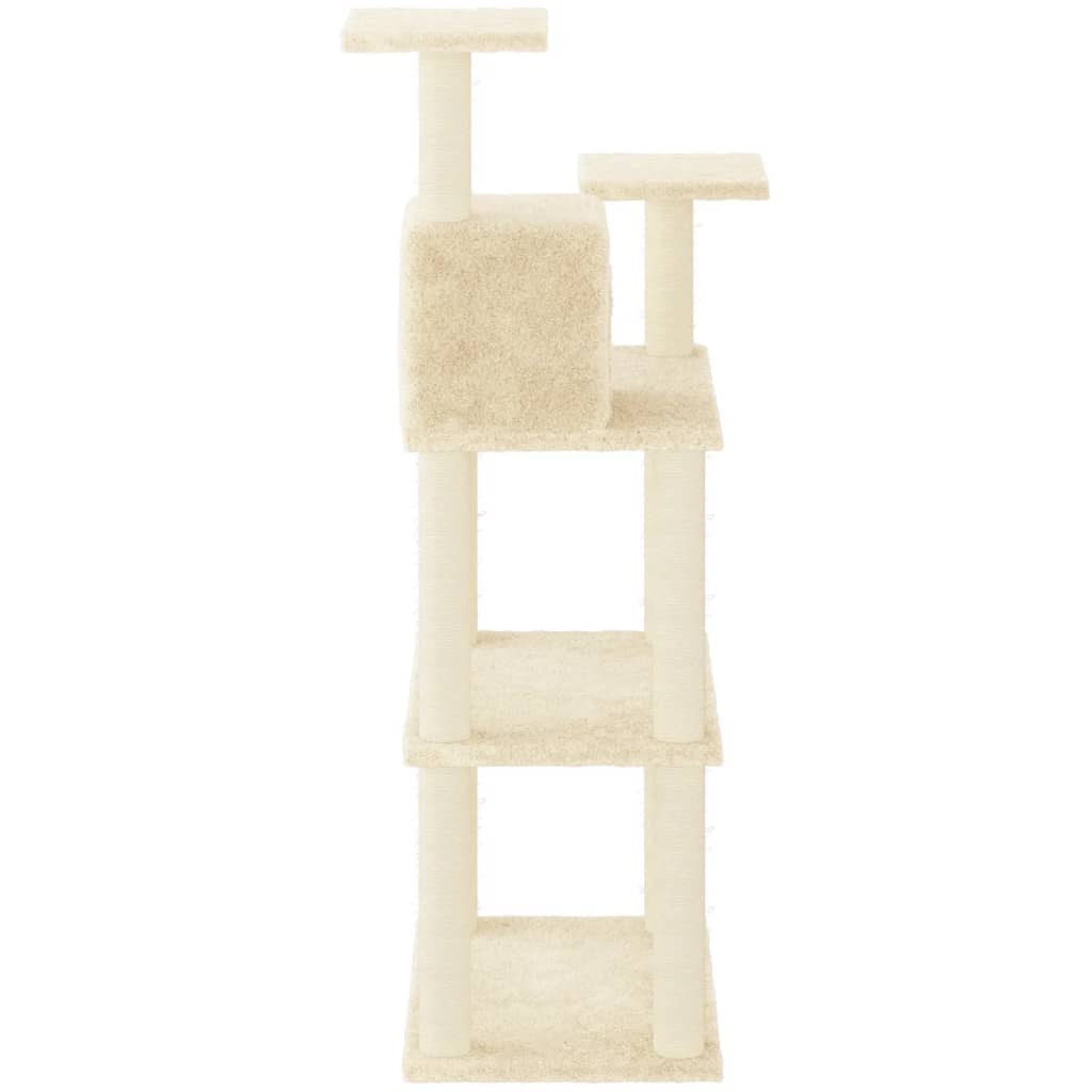 kradsetræ med sisalkradsestolper 118,5 cm cremefarvet
