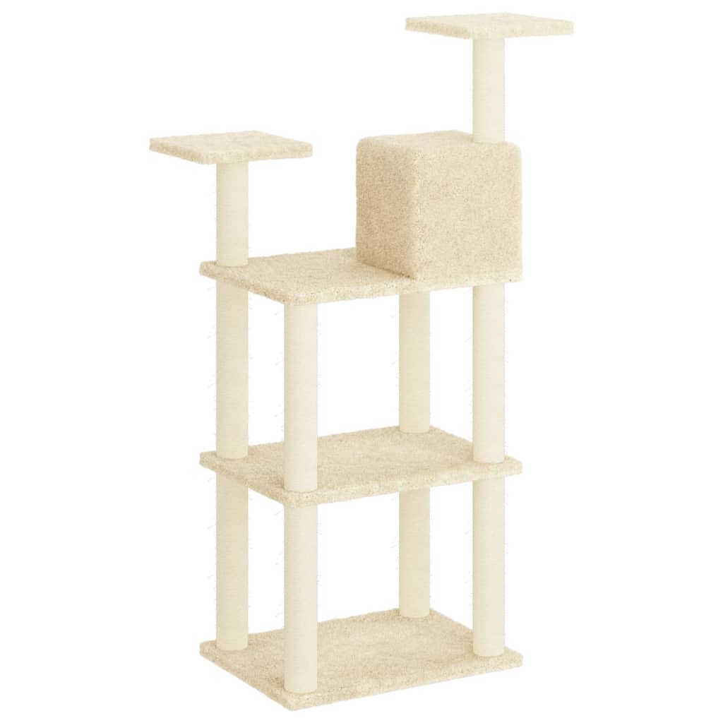 kradsetræ med sisalkradsestolper 118,5 cm cremefarvet