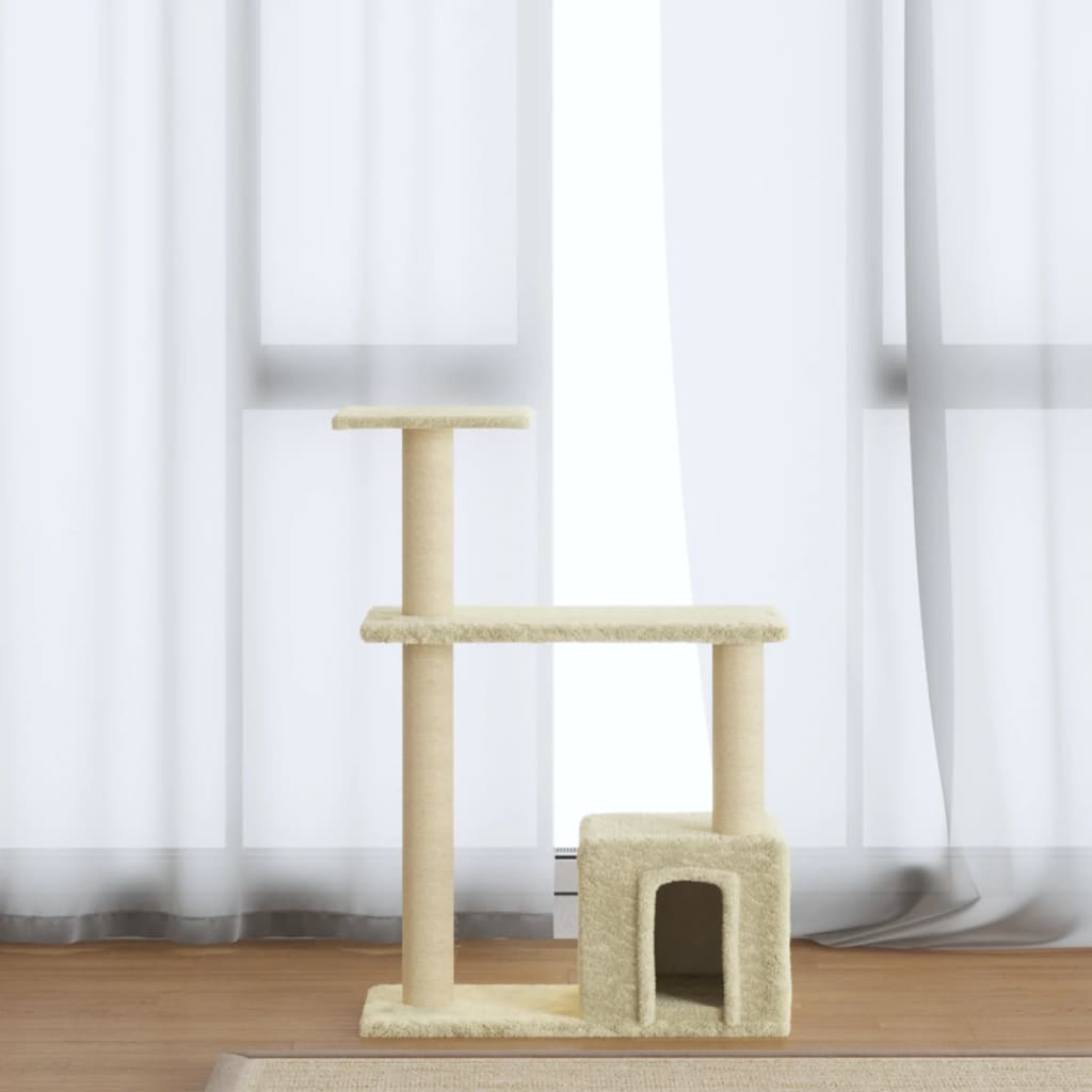 kradsetræ med sisalkradsestolper 70 cm cremefarvet