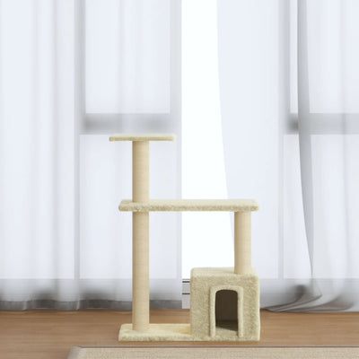 kradsetræ med sisalkradsestolper 70 cm cremefarvet