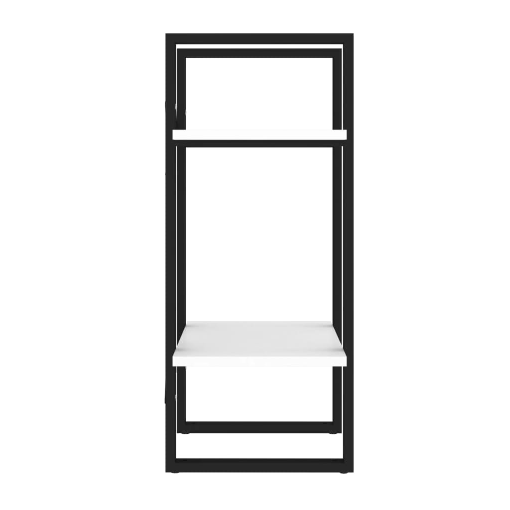 bogreol med 2 hylder 40x30x70 cm konstrueret træ hvid
