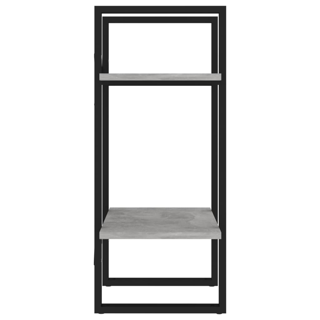 bogreol med 2 hylder 40x30x70 cm konstrueret træ betongrå