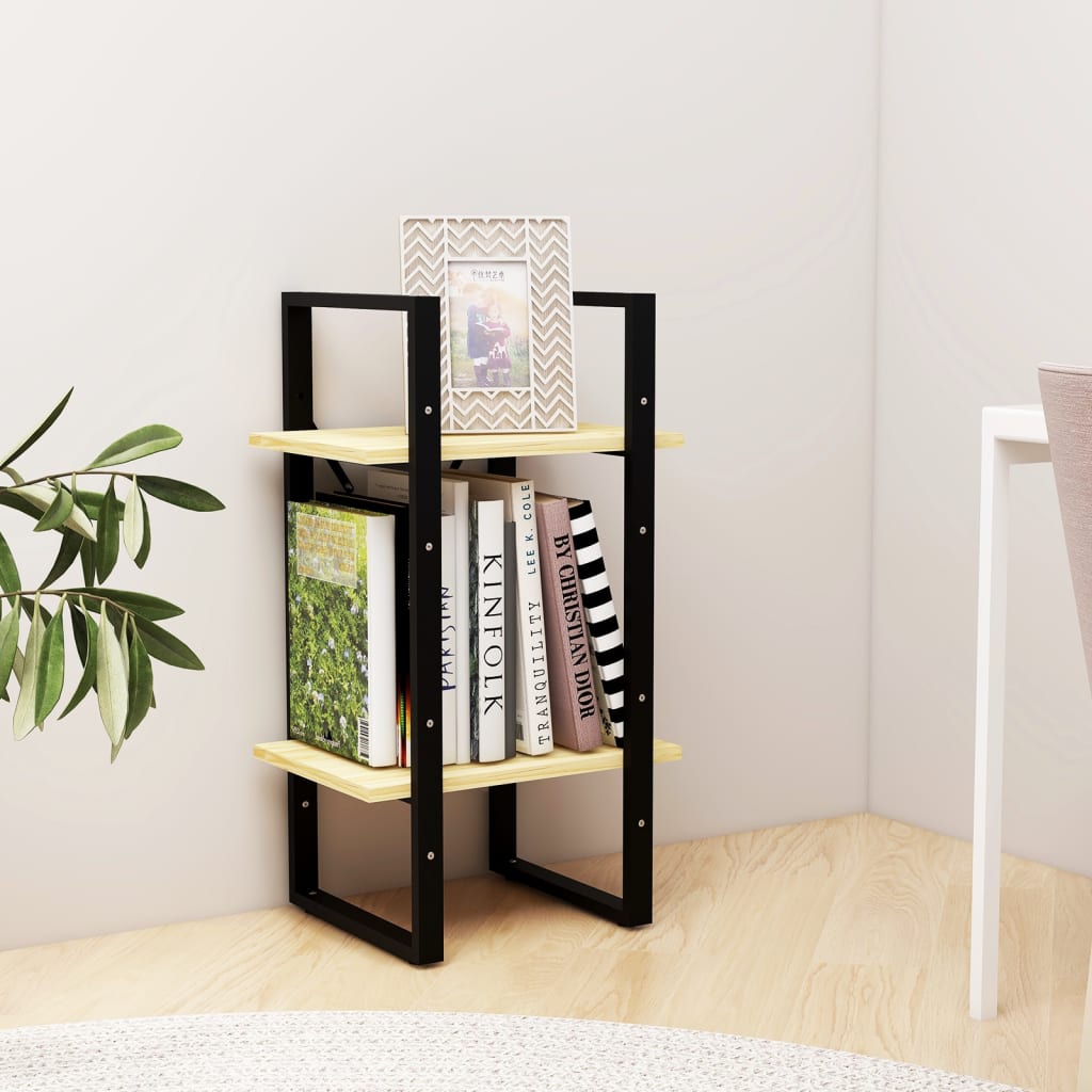 bogreol 40x30x70 cm 2 hylder massivt fyrretræ
