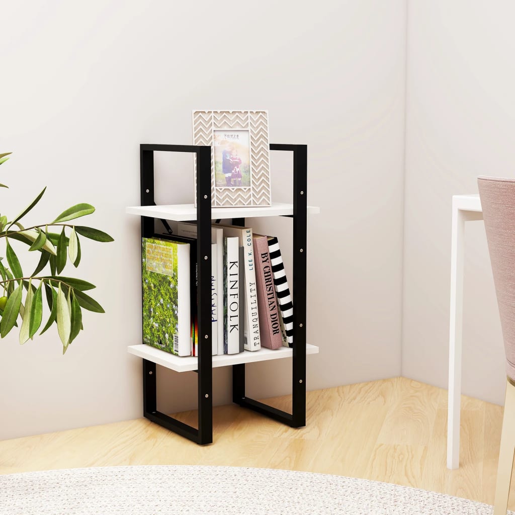 bogreol 40x30x70 cm 2 hylder massivt fyrretræ hvid