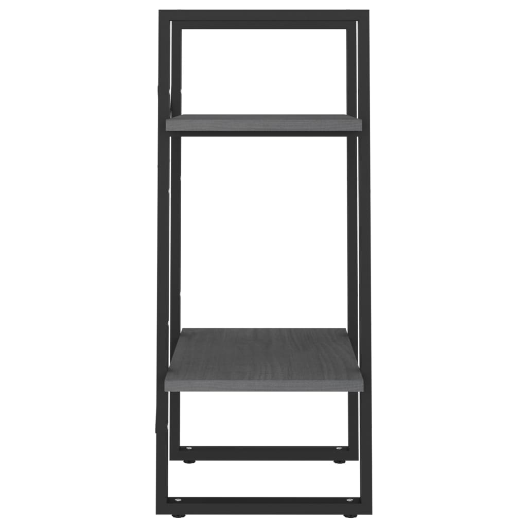 bogreol 40x30x70 cm 2 hylder massivt fyrretræ grå