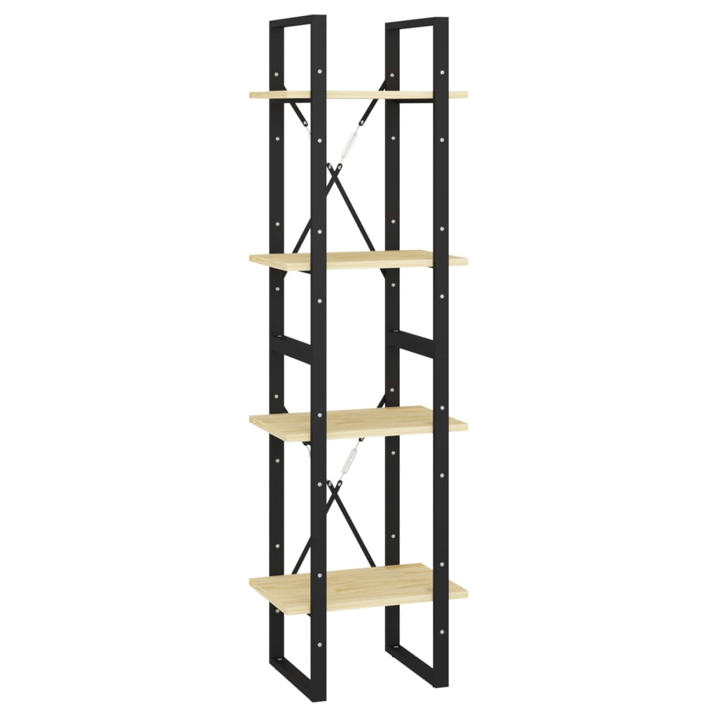 bogreol 40x30x140 cm 4 hylder massivt fyrretræ
