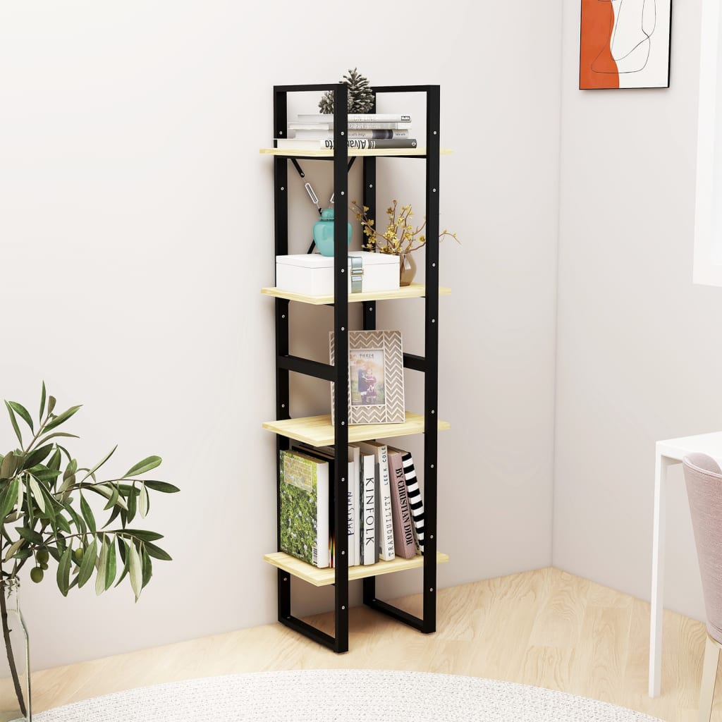 bogreol 40x30x140 cm 4 hylder massivt fyrretræ